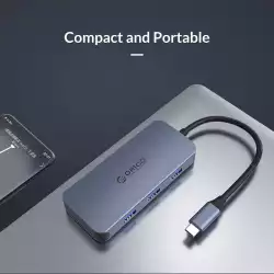 Orico докинг станция Docking Station Type-C Power Distribution 3.0 100W - LAN, HDMI, Type-C x 1, USB3.0 x 3 -  MC-U602P