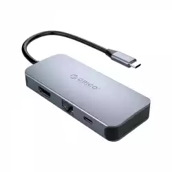 Orico докинг станция Docking Station Type-C Power Distribution 3.0 100W - LAN, HDMI, Type-C x 1, USB3.0 x 3 -  MC-U602P