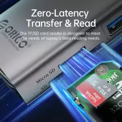 Orico докинг станция Docking Station Type-C - PW11-9P-GY-EP - HDMI x 1, VGA x 1, USB3.0 x 3, USB-C PD100W x 1, LAN x 1 (1Gbps), SD/TF