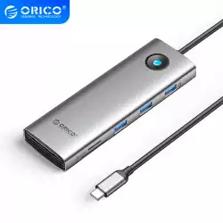 Orico докинг станция Docking Station Type-C - PW11-9P-GY-EP - HDMI x 1, VGA x 1, USB3.0 x 3, USB-C PD100W x 1, LAN x 1 (1Gbps), SD/TF
