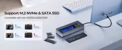 Orico докинг станция Portable Docking station M.2 SATA/NVMe - HDMI, USB3.2-A x 2, USB-C (10Gbps) x 1,USB-C (PD100W), SD/TF - OM28P-G2-BK