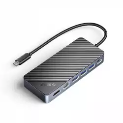 Orico докинг станция Portable Docking station M.2 SATA/NVMe - HDMI, USB3.2-A x 1, USB-C (10Gbps) x 1,USB-C (PD100W), USB2.0-A x 2, LAN - OM28PR-G2-BK                          