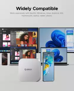 Orico докинг станция SSD Docking station M.2 NVMe - USB4(40Gbps) x 1, USB3.2(10Gbps) x 3, M.2 SSD x 2, SD/TF 4.0 - MiniLink M47P-EU-SV