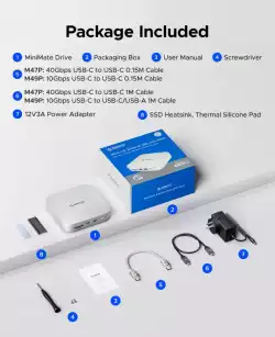 Orico докинг станция SSD Docking station M.2 NVMe - USB4(40Gbps) x 1, USB3.2(10Gbps) x 3, M.2 SSD x 2, SD/TF 4.0 - MiniLink M47P-EU-SV