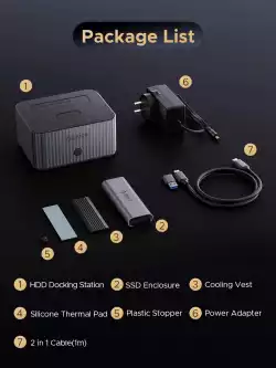 Orico докинг станция Storage - HDD/M.2 Dock - 2 BAY Offline Clone 2.5/3.5/M.2 NVMe USB-C/USB-A - IT28E-C-EU-GY