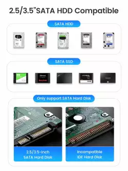 Orico докинг станция Storage - HDD/SSD Dock - 2 BAY Offline Clone 2.5/3.5 USB-C/USB-A - DD28C3-C