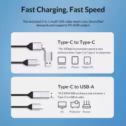 Orico докинг станция Storage - HDD/SSD Dock - 2 BAY 2.5/3.5 USB-C/USB-A - 6829C3-V1