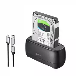Orico докинг станция Storage - HDD/SSD Dock - 2.5/3.5 inch USB-C/A - DD18C3-EU-BK
