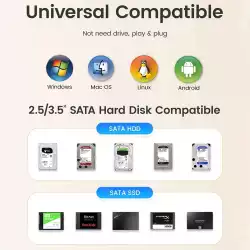 Orico докинг станция Storage - HDD/SSD Dock - 2.5/3.5 inch USB-C/A - DD18C3-EU-BK
