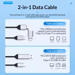 Orico докинг станция Storage - HDD/SSD Dock - 2 BAY Offline Clone 2.5/3.5 USB-C/USB-A - 6626C3-C-V1