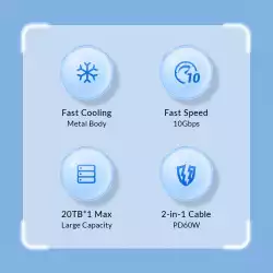 Orico докинг станция Storage - HDD/SSD Dock - 2 BAY Offline Clone 2.5/3.5 USB-C/USB-A - 6626C3-C-V1