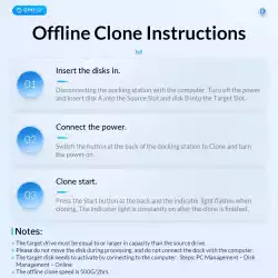 Orico докинг станция Storage - HDD/SSD Dock - 2 BAY Offline Clone 2.5/3.5 USB-C/USB-A - 6626C3-C-V1