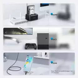 Orico докинг станция Storage - HDD/SSD Dock - 2 BAY 2.5/3.5 USB-C/USB-A - 6829C3-V1