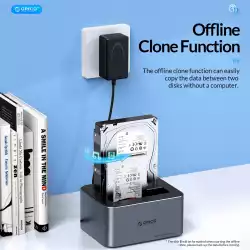 Orico докинг станция Storage - HDD/SSD Dock - 2 BAY Offline Clone 2.5/3.5 USB-C/USB-A - 6626C3-C-V1