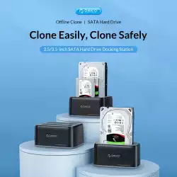 Orico докинг станция Storage - HDD/SSD Dock - 2 BAY 2.5/3.5 USB-C/USB-A - 6829C3-V1