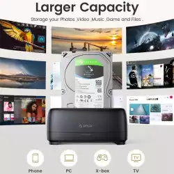 Orico докинг станция Storage - HDD/SSD Dock - 2.5/3.5 inch USB-C - DD18U3-EU-BK