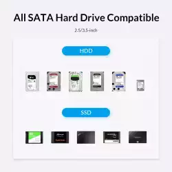 Orico докинг станция Storage - HDD/SSD Dock - 2 BAY 2.5/3.5 USB-C/USB-A - 6829C3-V1