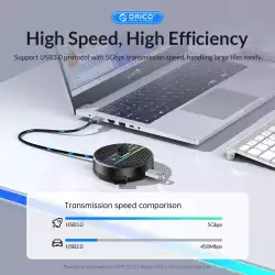 Orico хъб HUB USB3.1 Type-C 4 port - 4 x USB3.0 White, Audio/Mic x 1 - YS4-C3-03-WH-BP