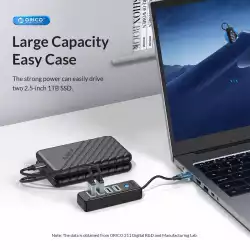 Orico хъб HUB USB3.1 Type-C 4 port - 4 x USB3.0 Black - PW4U-C3-015-BK                          
