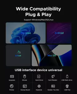 Orico хъб HUB USB-C/A 4 port - USB3.0 x 1, SD/TF x 2, USB2.0 x 2, USB-C x 2, Aluminium - YSA6-U3-GY