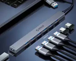 Orico хъб HUB USB-C/USB-A 7 port - USB3.0 x 1, USB2.0 x 6 - YSA2-U3-GY