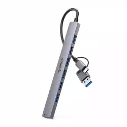 Orico хъб HUB USB-C/USB-A 7 port - USB3.0 x 1, USB2.0 x 6 - YSA2-U3-GY