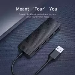 Orico хъб USB2.0 HUB 4 port Black - FL02-BK                          