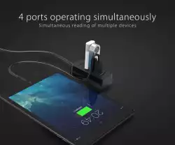 Orico хъб USB2.0 HUB 4 port - USB/Micro USB input, Black - W5P-U2-030-BK-EP
