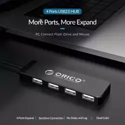 Orico хъб USB2.0 HUB 4 port White - FL01-WH                          
