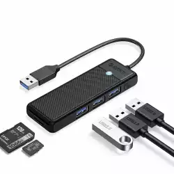 Orico хъб USB3.0 HUB - 3 x USB3.0, SD, TF - PAPW3AT-U3-015-BK                          