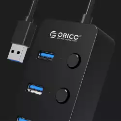 Orico хъб USB3.0 HUB 4 port black, 4 On/Off buttons - W9PH4-U3-BK