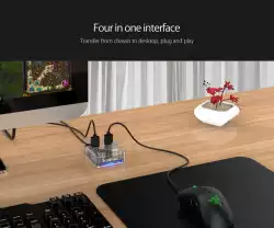 Orico хъб USB3.0 HUB 4 port transparent, 1m cable - MH4U-U3-10-CR