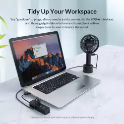 Orico хъб USB3.0 HUB 4 port - Type C input, 0.15m cable, aux Type-C power input - TWU3-4A-BK