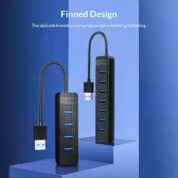 Orico хъб USB3.0 HUB 4 port - Type C input, 0.15m cable, aux Type-C power input - TWU3-4A-BK