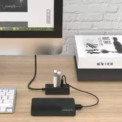 Orico хъб USB3.0 HUB 4 port - USB/Micro USB input, 1m cable - W5P-U3-100-BK-PRO