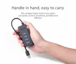 Orico хъб USB3.0 HUB 4 port - USB/Micro USB input, Black - W5P-U3-030