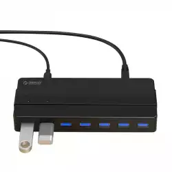 Orico хъб USB3.0 HUB 7 port with Premium Power Adapter, Black - H7928-U3-V1-BK