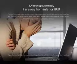 Orico хъб USB3.0 HUB 7 port with Premium Power Adapter, Black - H7928-U3-V1-BK