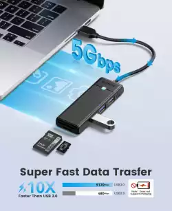 Orico хъб USB3.0 HUB White - 3 x USB3.0, SD, TF - PAPW3AT-U3-015-WH