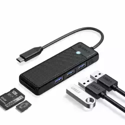 Orico хъб USB3.1 HUB Type-C - 3 x USB3.0, SD, TF - PAPW3AT-C3-015-BK                          