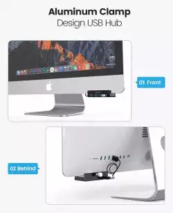 Orico хъб USB 3.0 HUB Clip Type 4 port - aux Micro-USB power input, Black - MH4PU-P-BK