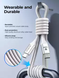 Orico кабел Cable USB C-to-C PD 100W Charging 1.0m White - CDX-100CC-WH