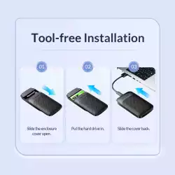 Orico кутия за диск Storage - Case - 2.5 inch USB-C - 2020C3-V1-BK