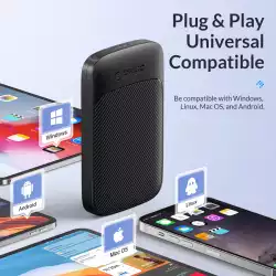 Orico кутия за диск Storage - Case - 2.5 inch USB-C - 2020C3-V1-BK