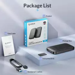 Orico кутия за диск Storage - Case - 2.5 inch USB-C - 2020C3-V1-BK