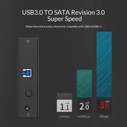 Orico кутия за диск Storage - Case - 3.5 inch Vertical, USB3.0, Power adapter, UASP, black - 7688U3-BK