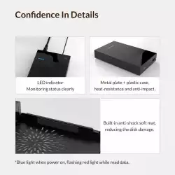 Orico кутия за диск Storage - Case - 3.5 inch, USB3.0, Built-in Power adapter, UASP, black - 3599U3