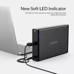 Orico кутия за диск Storage - Case - 3.5 inch Vertical, USB3.0, Power adapter, UASP, black - 7688U3-BK