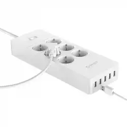 Orico протектор Surge Protector - 6 x Schuko, 5 x USB 2.4A Charging, 4000W, 1.5m - HPC-6A5U-V1-EU-WH