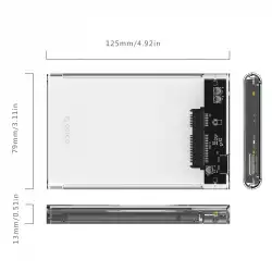 Orico прозрачна външна кутия за диск Storage - Case - 2.5 inch USB 3.0 transparent - 2139U3-CR